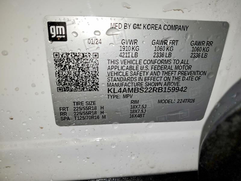 2024 Buick Encore Gx მანქანა იყიდება აუქციონზე, vin: KL4AMBS22RB159942, აუქციონის ნომერი: 78565915