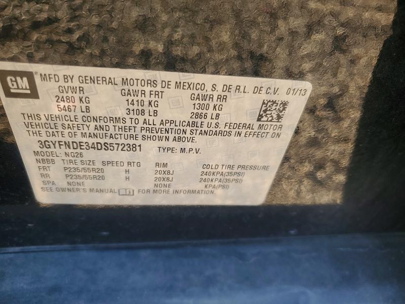 Aukcja sprzedaży 2013 Cadillac Srx Perfor, vin: 3GYFNDE34DS572381, numer aukcji: 72428415