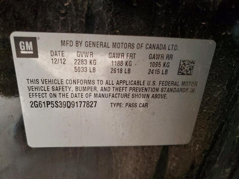 75446835 :رقم المزاد ، 2G61P5S39D9177827 vin ، 2013 Cadillac Xts Luxury مزاد بيع