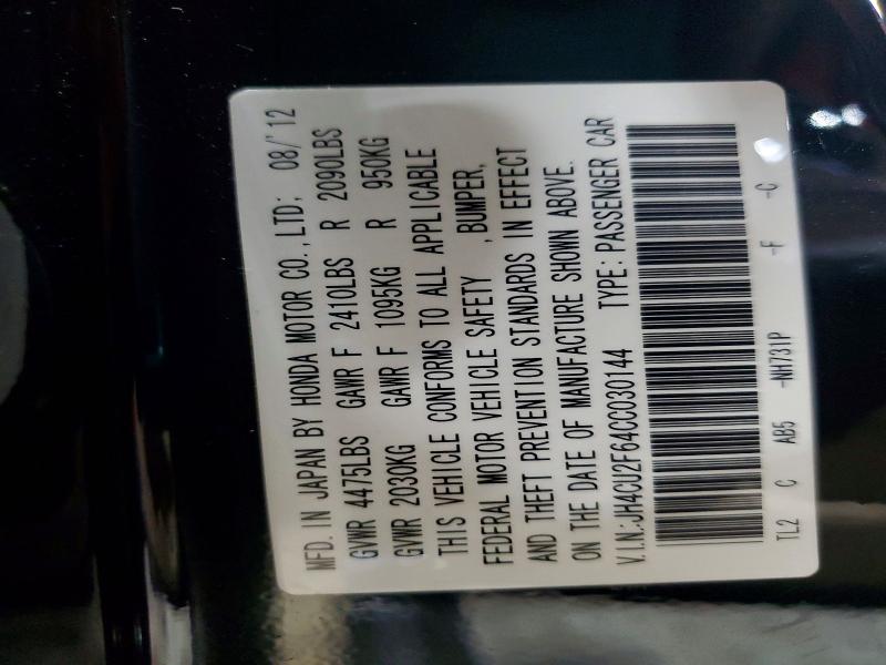 Aukcja sprzedaży 2012 Acura Tsx, vin: JH4CU2F64CC030144, numer aukcji: 99833135