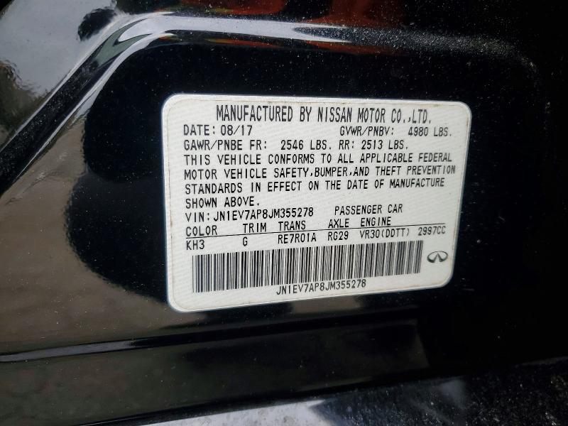 Продаж на аукціоні авто 2018 Infinity Q50, vin: JN1EV7AP8JM355278, номер лоту: 95778965