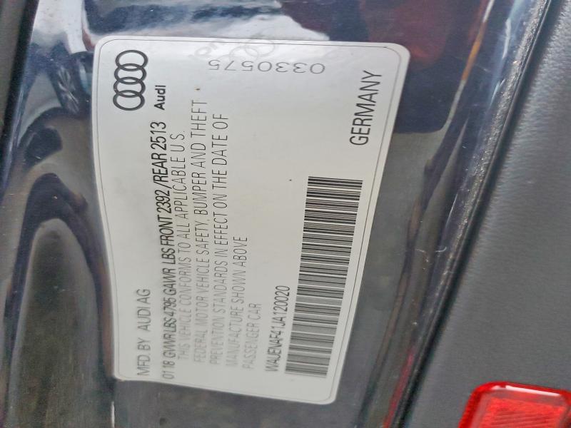 Aukcja sprzedaży 2018 Audi A4, vin: WAUENAF41JA120020, numer aukcji: 74838865