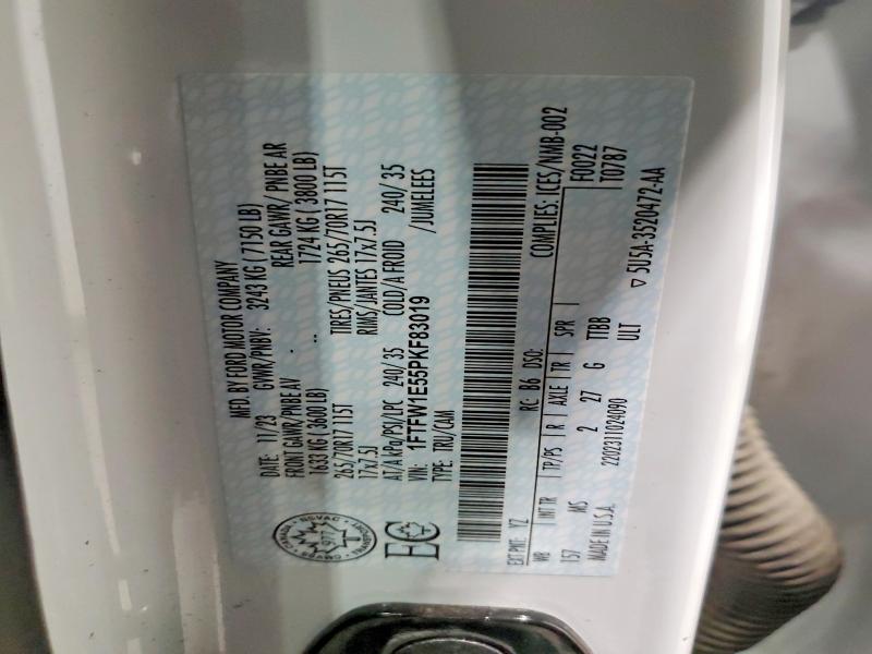 Aukcja sprzedaży 2023 Ford F150, vin: 1FTFW1E55PKF83019, numer aukcji: 72565095