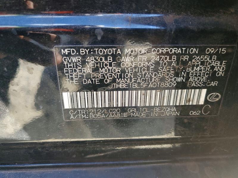 99939605 :رقم المزاد ، JTHBE1BL5FA018809 vin ، 2015 Lexus Gs مزاد بيع