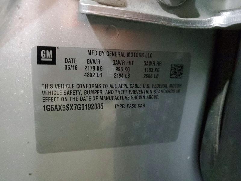 Продажа на аукционе авто 2016 Cadillac Cts, vin: 1G6AX5SX7G0192036, номер лота: 73779145
