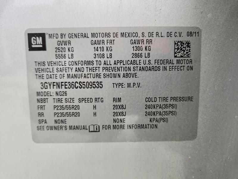 Продаж на аукціоні авто 2012 Cadillac Srx, vin: 3GYFNFE36CS509535, номер лоту: 72216245
