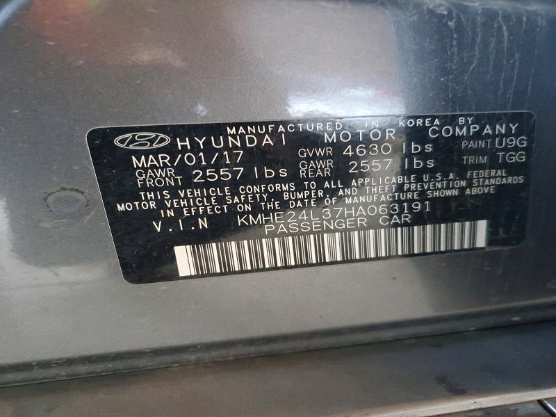 Aukcja sprzedaży 2017 Hyundai Sonata, vin: KMHE24L37HA063191, numer aukcji: 73464755