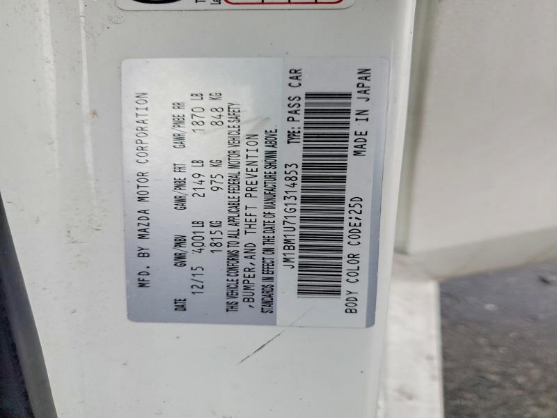 Продажа на аукционе авто 2016 Mazda 3 Sport, vin: JM1BM1U71G1314853, номер лота: 97759295