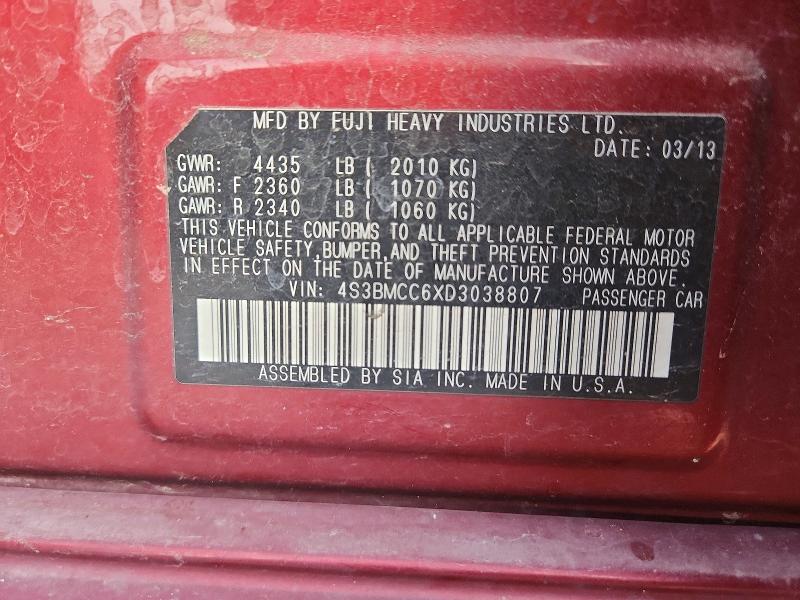 Aukcja sprzedaży 2013 Subaru Legacy, vin: 4S3BMCC6XD3038807, numer aukcji: 72887155