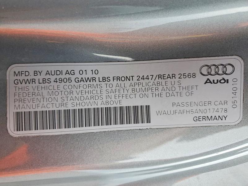 Aukcja sprzedaży 2010 Audi A5, vin: WAUJFAFH5AN017478, numer aukcji: 98818645
