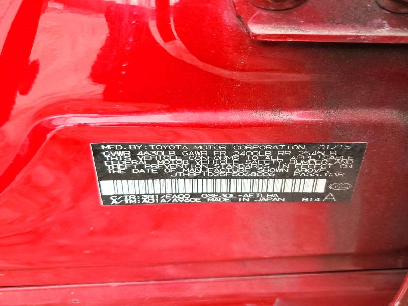 Продаж на аукціоні авто 2015 Lexus Is, vin: JTHBF1D25F5068006, номер лоту: 98253975