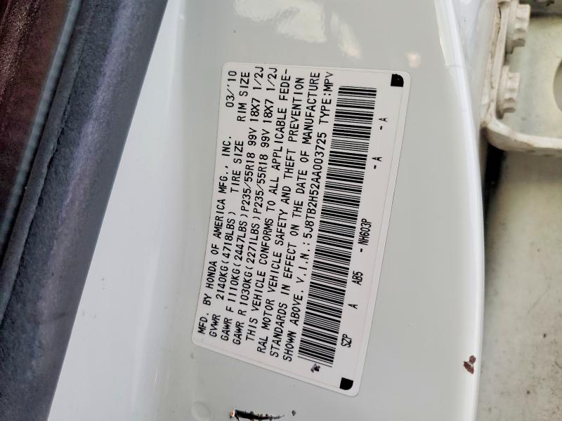 Aukcja sprzedaży 2010 Acura Rdx, vin: 5J8TB2H52AA003725, numer aukcji: 99681965