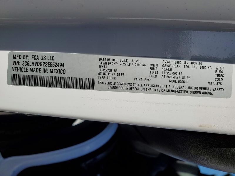 Aukcja sprzedaży 2025 Ram Promaster 2500, vin: 3C6LRVDG2SE552494, numer aukcji: 96585395