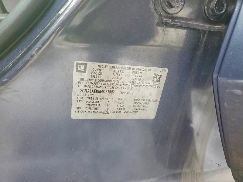 Aukcja sprzedaży 2014 Chevrolet Equinox, vin: 2GNALAEK0E6187502, numer aukcji: 75639795
