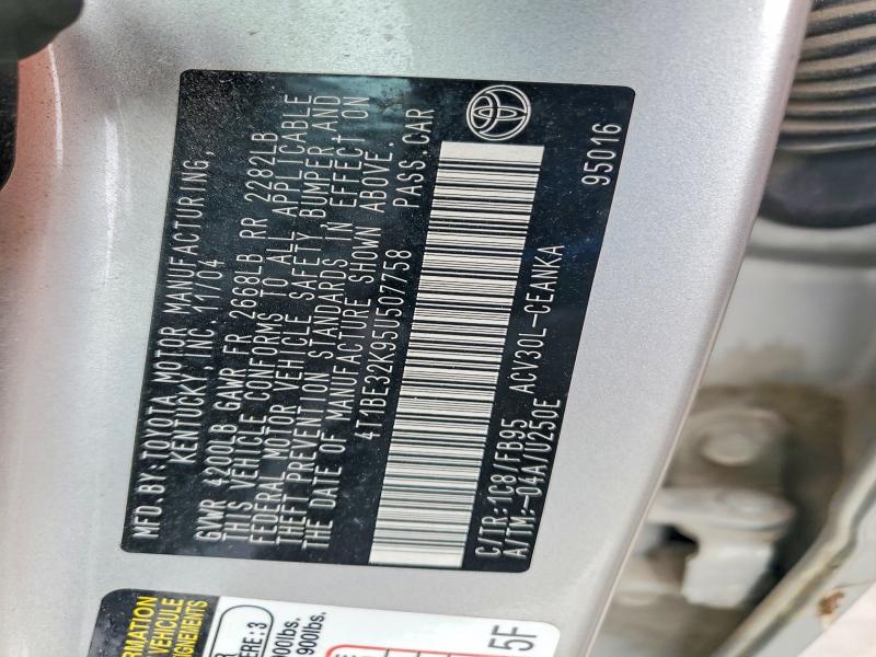 94770205 :رقم المزاد ، 4T1BE32K95U507758 vin ، 2005 Toyota Camry مزاد بيع