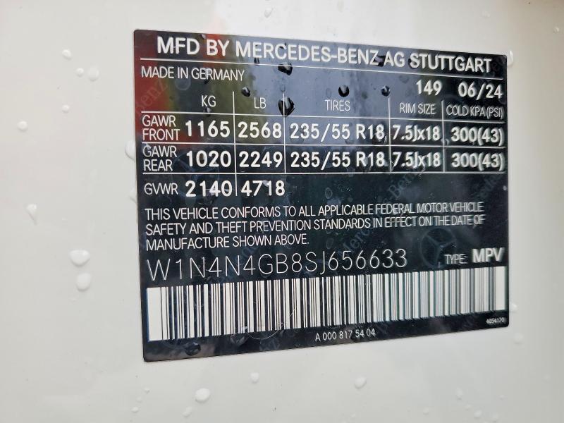 Продажа на аукционе авто 2025 Mercedes-benz Gla 250, vin: W1N4N4GB8SJ656633, номер лота: 74812965