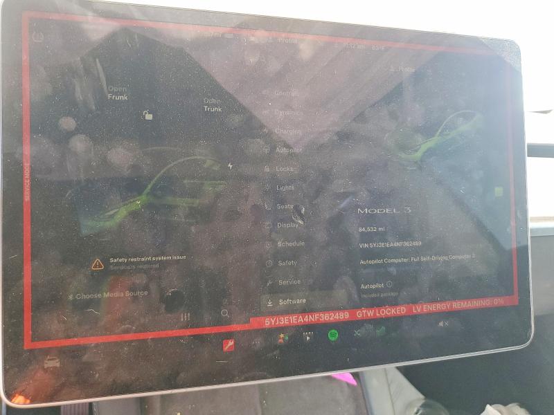 73620795 :رقم المزاد ، 5YJ3E1EA4NF362489 vin ، 2022 Tesla Model 3 مزاد بيع