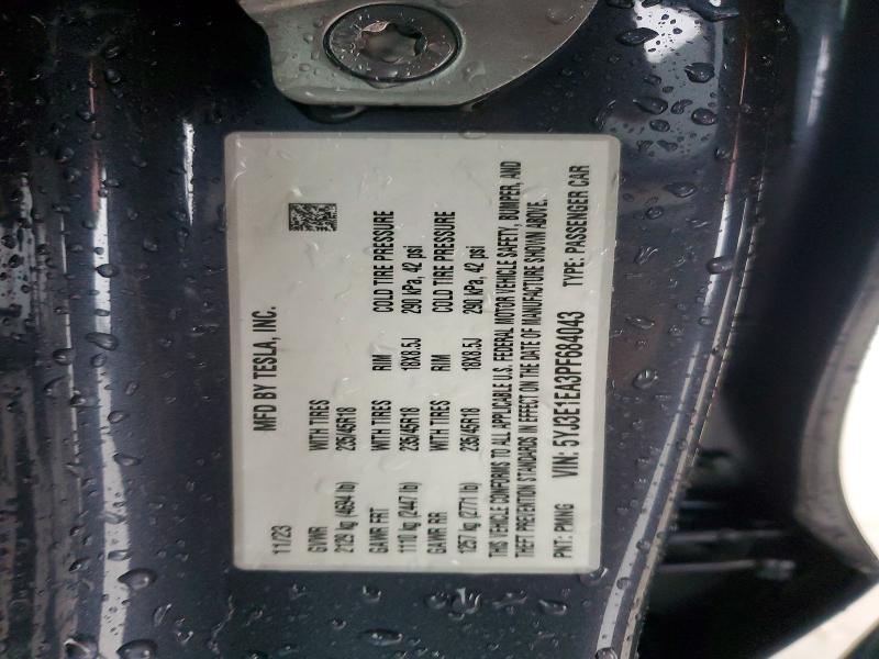 Aukcja sprzedaży 2023 Tesla Model 3, vin: 5YJ3E1EA3PF684043, numer aukcji: 98247255