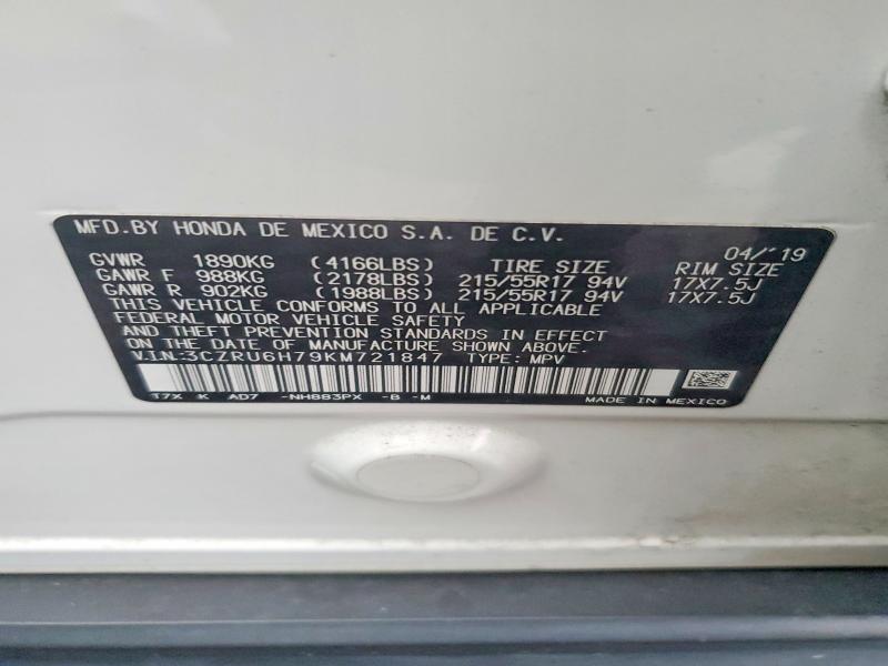 Aukcja sprzedaży 2019 Honda Hr-v, vin: 3CZRU6H79KM721847, numer aukcji: 99715915