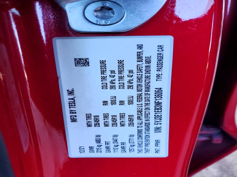 2022 Tesla Model 3 მანქანა იყიდება აუქციონზე, vin: 5YJ3E1EB3NF136064, აუქციონის ნომერი: 72556315