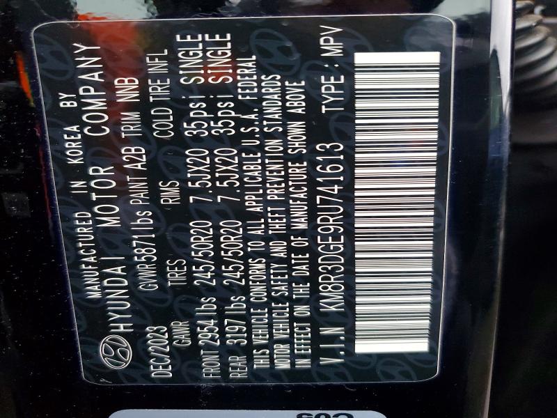 Aukcja sprzedaży 2024 Hyundai Palisade, vin: KM8R3DGE9RU741613, numer aukcji: 97838525