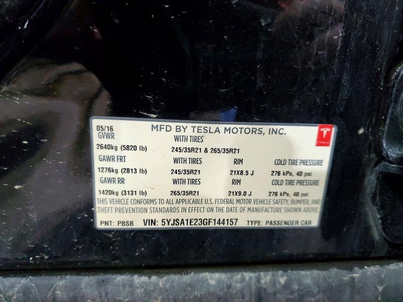 Продажа на аукционе авто 2016 Tesla Model S, vin: 5YJSA1E23GF144157, номер лота: 73185165