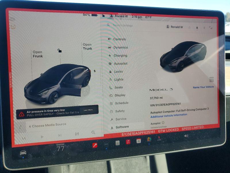 73258485 :رقم المزاد ، 5YJ3E1EA0PF625161 vin ، 2023 Tesla Model 3 مزاد بيع
