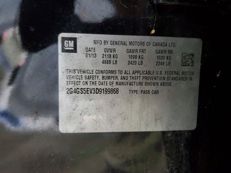 99572715 :رقم المزاد ، 2G4GS5EV3D9199868 vin ، 2013 Buick Regal Prem مزاد بيع