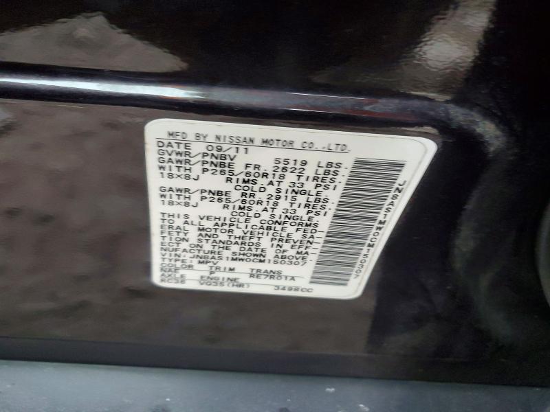 2012 Infiniti Fx35 მანქანა იყიდება აუქციონზე, vin: JN8AS1MW0CM150307, აუქციონის ნომერი: 97312265