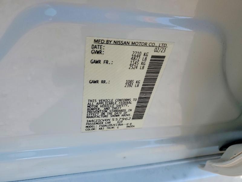 2023 Nissan Leaf Sv Pl მანქანა იყიდება აუქციონზე, vin: 1N4CZ1CV4PC557962, აუქციონის ნომერი: 75072935