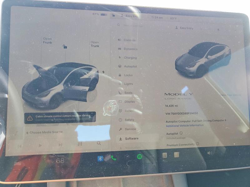 Продажа на аукционе авто 2025 Tesla Model Y, vin: 7SAYGDED8SF314150, номер лота: 97679005
