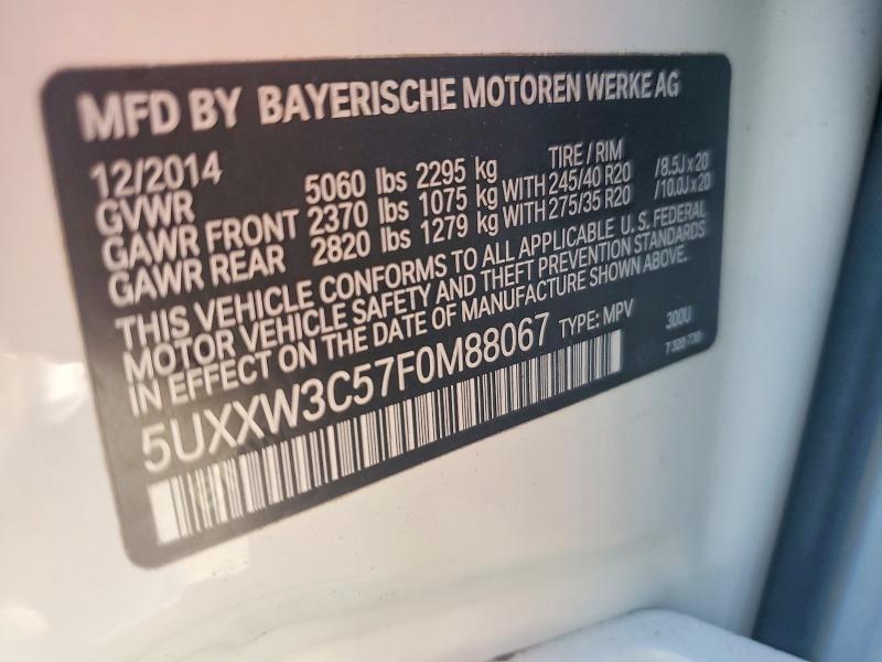 Auction sale of the 2015 Bmw X4, vin: 5UXXW3C57F0M88067, lot number: 73339925