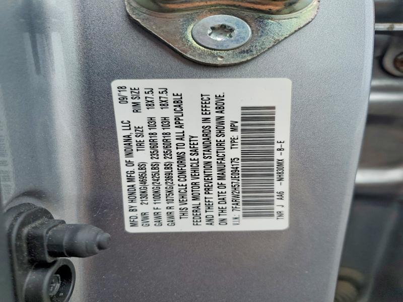 99191925 :رقم المزاد ، 7FARW2H57JE094175 vin ، 2018 Honda Cr-v مزاد بيع
