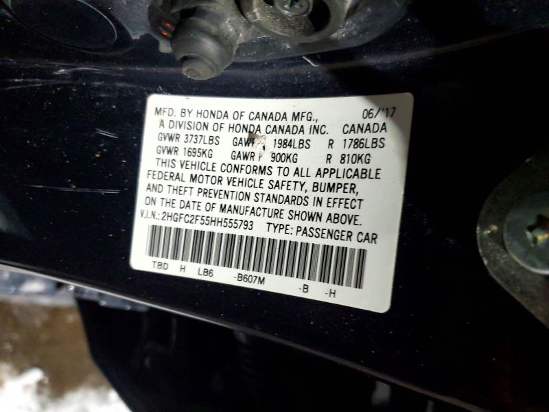 Aukcja sprzedaży 2017 Honda Civic, vin: 2HGFC2F55HH555793, numer aukcji: 75576285