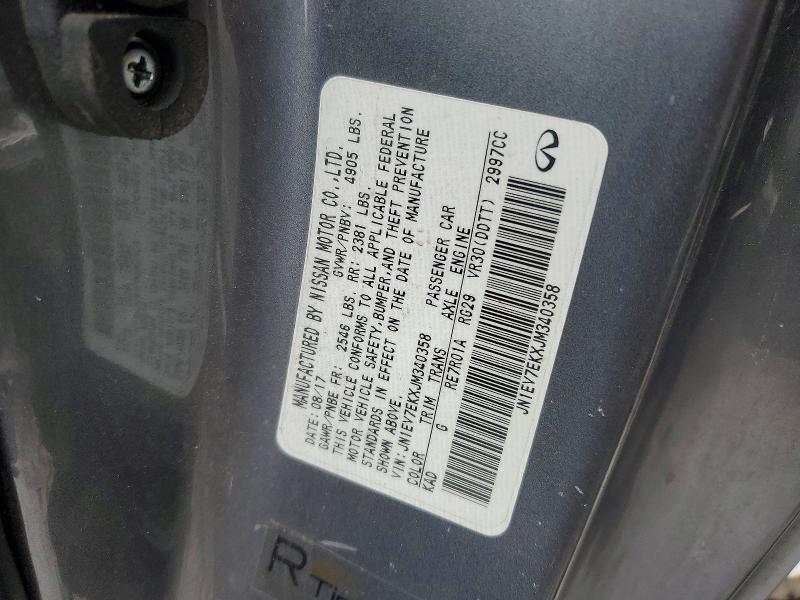 Продажа на аукционе авто 2018 Infiniti Q60, vin: JN1EV7EKXJM340358, номер лота: 74876925