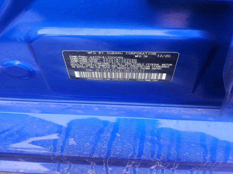 Aukcja sprzedaży 2020 Subaru Wrx, vin: JF1VA1A64L9832037, numer aukcji: 99603895
