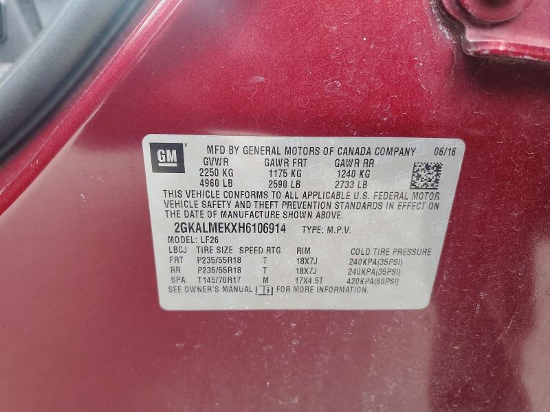Продажа на аукционе авто 2017 Gmc Terrain, vin: 2GKALMEKXH6106914, номер лота: 73805455