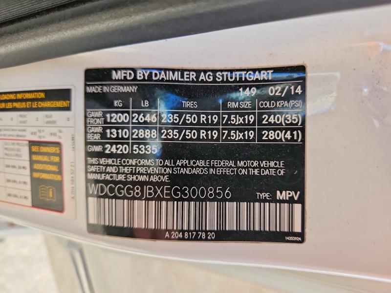 2014 Mercedes-benz Glk მანქანა იყიდება აუქციონზე, vin: WDCGG8JBXEG300856, აუქციონის ნომერი: 72756235