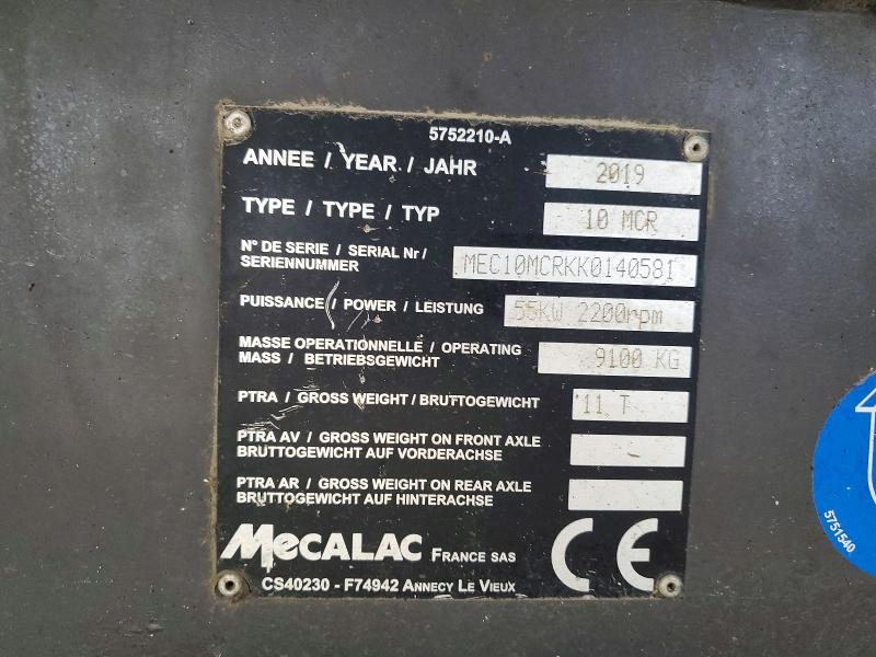 Продаж на аукціоні авто 2020 Mecalac Excavators, vin: MEC10MCRKK0140581, номер лоту: 75874845