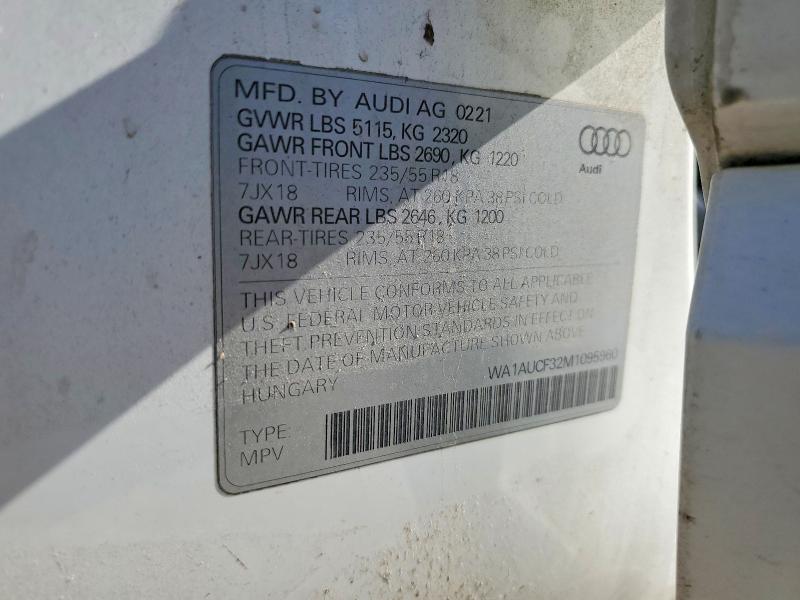 Aukcja sprzedaży 2021 Audi Q3, vin: WA1AUCF32M1095960, numer aukcji: 72823625