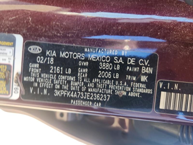 Aukcja sprzedaży 2018 Kia Forte, vin: 3KPFK4A73JE236237, numer aukcji: 98194015