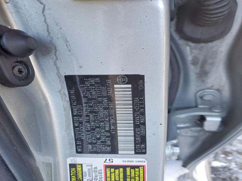 2020 Toyota Camry მანქანა იყიდება აუქციონზე, vin: 4T1M11BK5LU001897, აუქციონის ნომერი: 96419165