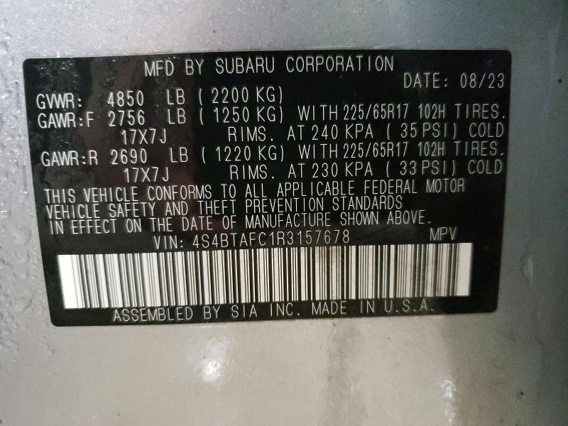 Продаж на аукціоні авто 2024 Subaru Outback, vin: 4S4BTAFC1R3157678, номер лоту: 73397125
