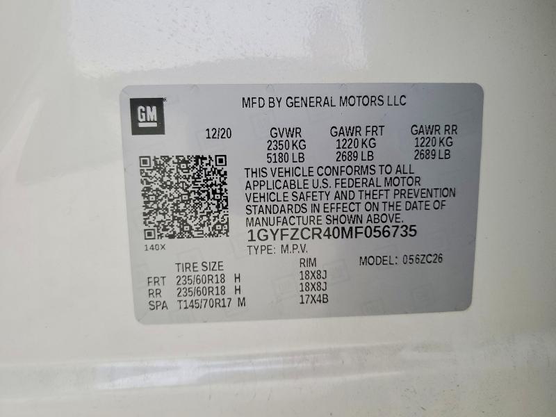 Aukcja sprzedaży 2021 Cadillac Xt4, vin: 1GYFZCR40MF056735, numer aukcji: 72616685