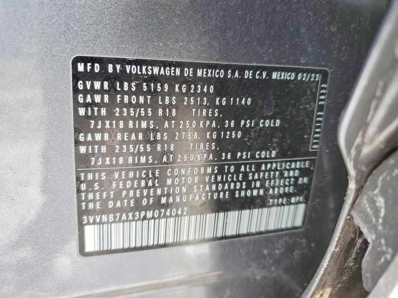 Продажа на аукционе авто 2023 Volkswagen Tiguan, vin: 3VVNB7AX3PM074042, номер лота: 75175125