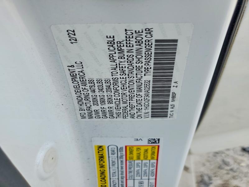 Продаж на аукціоні авто 2022 Honda Accord, vin: 1HGCV2F34NA025532, номер лоту: 74560075