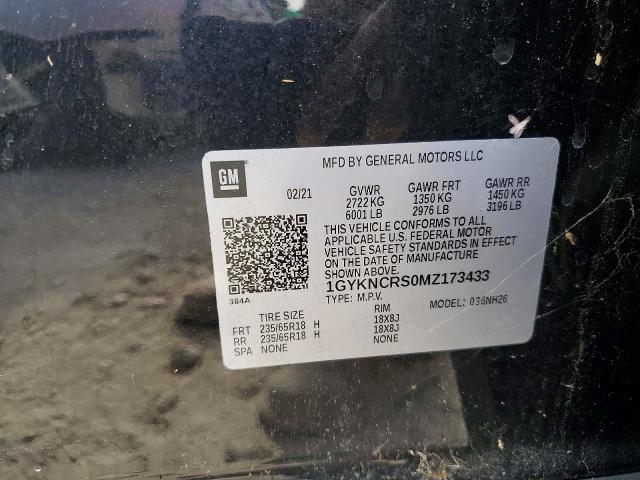 72277725 :رقم المزاد ، 1GYKNCRS0MZ173433 vin ، 2021 Cadillac Xt5 Premiu مزاد بيع