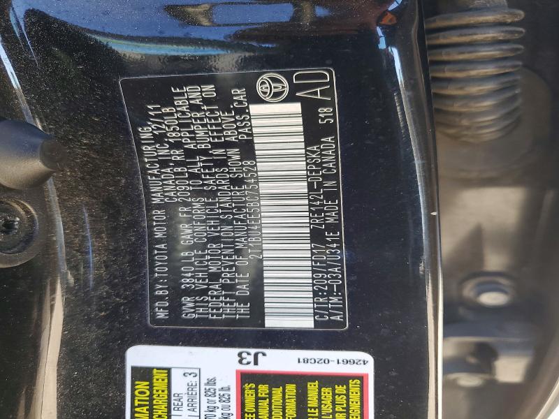 72799225 :رقم المزاد ، 2T1BU4EE5BC754528 vin ، 2011 Toyota Corolla Ba مزاد بيع