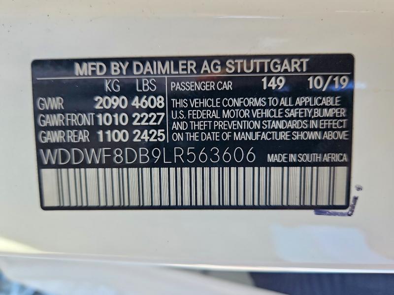Продажа на аукционе авто 2020 Mercedes-benz C, vin: WDDWF8DB9LR563606, номер лота: 99234215