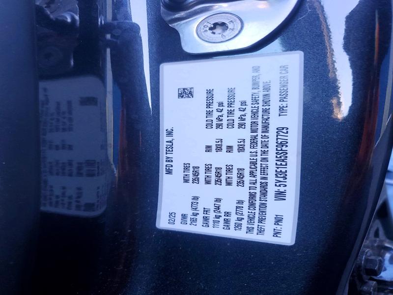 Продаж на аукціоні авто 2025 Tesla Model 3, vin: 5YJ3E1EA5SF967729, номер лоту: 74093415